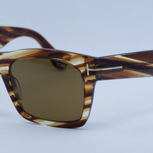 TOM FORD FT1062 56E Striped Brown with Transparent Amber / Vintage Brown - Picture 5 of 5